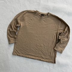 本人期 無地 ベージュ ロングスリーブTシャツ - メルカリ