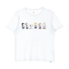 ユニクロ x ピーナッツ (MEN - L) コットン SNOOPY 半袖 Tシャツ