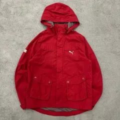 M PUMA プーマ レッド フード ウィンドブレーカー ジャケット