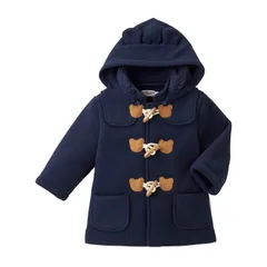 新品 [ミキハウス ホットビスケッツ] ダッフルコート 男の子 女の子 キッズ 子供服 紺 110cm 73-3803-493