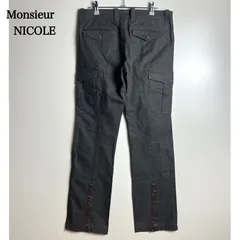 Monsieur NICOLE y2k style flare cargo pants 46 M ムッシュニコル フェイクレザーパイピング フレアカーゴパンツ 平成 お兄系のサムネイル