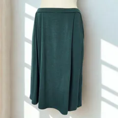 アニエスベー agnes b.　ストレッチレーヨン ジャージドレープスカート　ダークグリーン　レディースのサムネイル