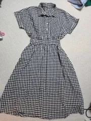 チェックパターンワンピース