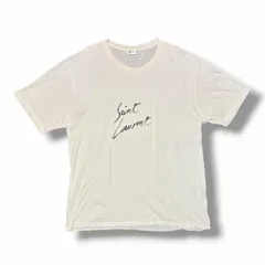 SAINT LAURENT プリントTシャツ 半袖カットソー サインロゴ サンローラン 480406 ホワイト L （97416A）のサムネイル