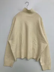 ZARA ザラ ニット/セーター L アイボリー ウール・ニット タートルネック/ハイネック 長袖 無地 ミドル丈 レディース