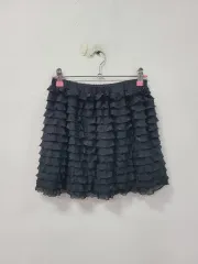 KBF ブラック ティアード ミニスカート