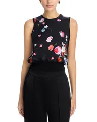 アーデム レディース トップス シャツ プリント ノースリーブ Erdem Sleeveless Front Printop Dutch Blakのサムネイル