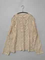mily bilet トップス M アイボリー コットン レース ニット ミドル丈 レディース