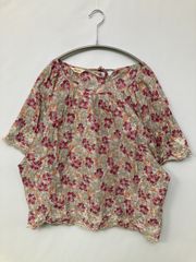 美品 パラスパレス プルオーバーシャツ ブラウス ノースリーブ 水彩 花 