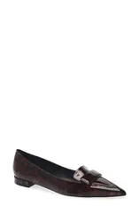 スチュアート ワイツマン レディース シューズ スリッポン・ローファー Stuart Weitzman Sovinnie Patent Loafer Flat Dark Brown ブラウンのサムネイル