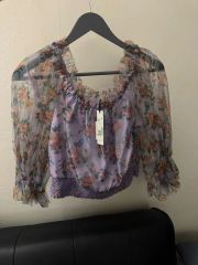 alice+olivia 花柄シアーブラウス 美品 - メルカリ