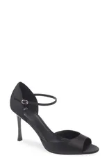 マンゴ レディース シューズ サンダル サテン MANGO Satin Stiletto Sandal Black ブラックのサムネイル