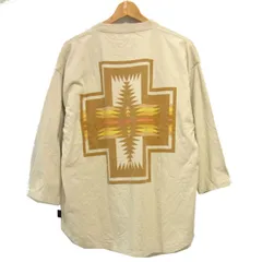 ☆PENDLETON×BAYFLOW 別注 バックプリント 7分袖 Tシャツ ベージュ ペンドルトン ベイフロー フットボールT メンズのサムネイル