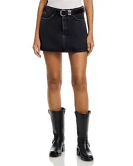 リダン レディース ボトムスカート A ライン REDONE Classic A Line Skirt Back to Black Leather ブラック