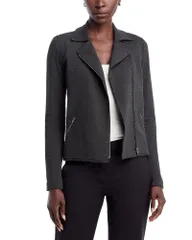 マジェスティック レディース アウター ジャケット・ブルゾン パイル Majestic Filatures French Terry Moto Jacket Anthraのサムネイル