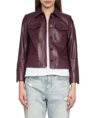 ザディグ エ ヴォルテール レディース アウター ジャケット・ブルゾン レザー Zadig Voltaire Liam Leather Jacket Burgundy バーガンディのサムネイル