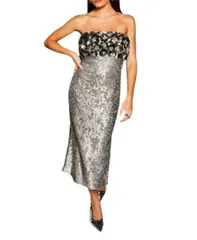 ウエアハウス レディース トップス ワンピース ミディ Warehouse Runway Column Midi Dressilver シルバーのサムネイル