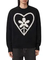 オールセインツ メンズ アウター ニット・セーター オーバーサイズフィット ALLSAINTS Finden Oversized Fit Sweater Black ブラックのサムネイル