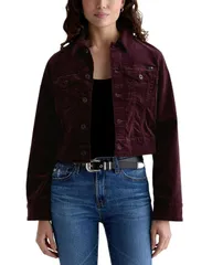 エージー レディース アウター ジャケット・ブルゾン クロップド AG Isa Cropped Trucker Jacket Wineryのサムネイル
