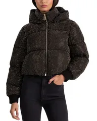 アリスアンドオリビア レディース アウター コート クロップド Alice and Olivia Robena Embellished Cropped Coat Blackgold ブラックのサムネイル