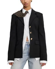 グッドアメリカン レディース アウター ジャケット・ブルゾン ブレザー Good American Soft Stretch Ponte Classic Blazer Black001