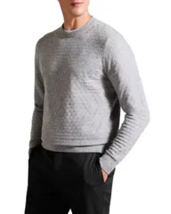 テッドベーカー メンズ アウター ニット・セーター クルーネック Ted Baker Loung Crewneck Sweater Gray Marl グレーのサムネイル
