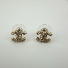 CHANEL シャネル A86504 ココマーク ラインストーン ゴールド中古