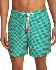 Orlebar Brown Men's Swim Trunks - Standard High Low Geo Swim Trunks Caddie Green