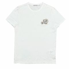 モンクレールMAGLIA Tシャツ 半袖 ダブルワッペン M ホワイト 極美品］モンクレール ダブルワッペン Tシャツ ホワイト サイズS