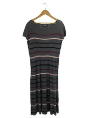 ソニアリキエル SONIA RYKIEL リブ ニット ワンピース ノースリーブ ミモレ ボーダー サイズ 40 グレー QQQのサムネイル