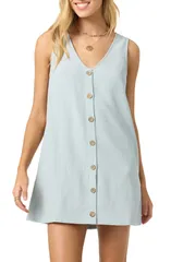 オニール レディース トップス ワンピース ミニ ONeill Sanders ButtonUp Minidress Cloud Blue ブルーのサムネイル