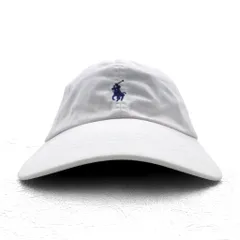 POLO RALPH LAUREN 6パネルキャップ FREE ベルト ホワイト コットン スモールポニー刺繍