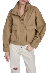 リーバイス レディース アウター ジャケット・ブルゾン プラスサイズ Levis Crop Surplus Jacket Ecru エクリュ