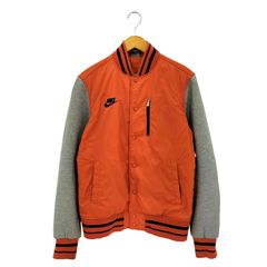 希少 ナイキ NIKE スタジャン オレンジ ジャケット グレー メンズ 