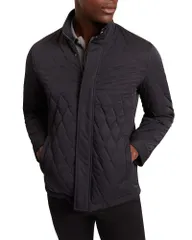 テッドベーカー メンズ アウター コート レギュラーフィット キルティング Ted Baker Hollbec Regular Fit Diamond Quilted Coat Navy ネイビーのサムネイル