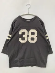 RODEO CROWNS ロデオクラウンズ Tシャツ/カットソー FREE グレー 前面プリント バックプリント ブランドロゴ ライン柄 ミドル丈 半端袖 クルーネック(丸首) レディース