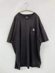 Carhartt カーハート Tシャツ/カットソー 3XL ブラック 無地 ワンポイント ブランドロゴ ロング丈 半袖 クルーネック(丸首) メンズ