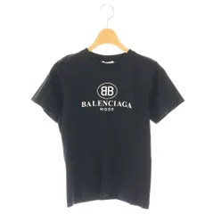 バレンシアガ BALENCIAGA ロゴTシャツ 半袖 クルーネック プリント ストレッチ S 黒 ブラック 504156 /BBのサムネイル