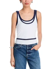 ハドソン レディース トップス タンクトップ Hudson Layered Tank Top White Navy ホワイトのサムネイル