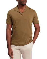 テッドベーカー メンズ トップス ポロシャツ コットン リネン Ted Baker Anito Short Sleeve Cotton Linen Openeck Pololive オリーブのサムネイル