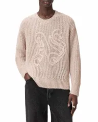 オールセインツ メンズ アウター ニット・セーター クルーネック ALLSAINTS Chainy Crewneck Sweater Dusk Brown ブラウンのサムネイル