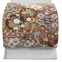 逸品 明綴れ夏帯 正絹袋帯 華文 華唐草 金糸 多彩なお色使い お太鼓柄