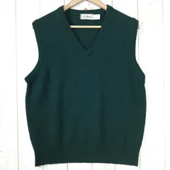✉️Men's M グリーン系 Llbean ( エルエルビーン ) スコティッシュ ラムウール ニット ベスト Scottish Lambwool Knit Vest セーター スコットランド製 Men's  ウール ベスト トップス ウェ