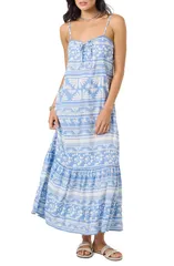 オニール レディース トップス ワンピース プリント マキシ ONeill Tasmin Abstract Print Maxi Dress Azurineのサムネイル