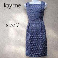 美品】kay me ケイミー スクエアネック サイドギャザー ノースリーブ