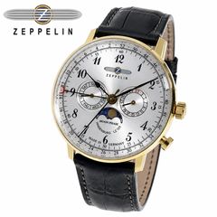 稼働 ZEPPELIN ヒンデンブルグ 腕時計 ムーンフェイズ メンズ3694