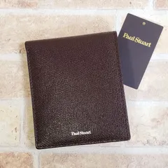 未使用 ポールスチュアート ☆ レザー 二折財布 小銭室有 ダークブラウン 財布 Paul Stuartのサムネイル