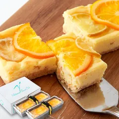 【送料無料】【冷凍便】香る柑橘と濃厚クリームチーズが際立つ！レモン＆オレンジプレミアムチーズケーキ2本セット≪冷凍≫※沖縄・離島配送不可のサムネイル