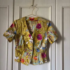 80　ケンゾー KENZO ヴィンテージ　vintage　花柄 総柄 ブラウス シャツ トップス　レディース　blouse　shirt　Tops　ladies Mサイズ 38 9号　半袖のサムネイル