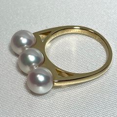美品 タサキ TASAKI 750 バランス エラ リング 約12号 あこや真珠 美品 タサキ TASAKI 750 バランス エラ リング 約12号 あこや真珠